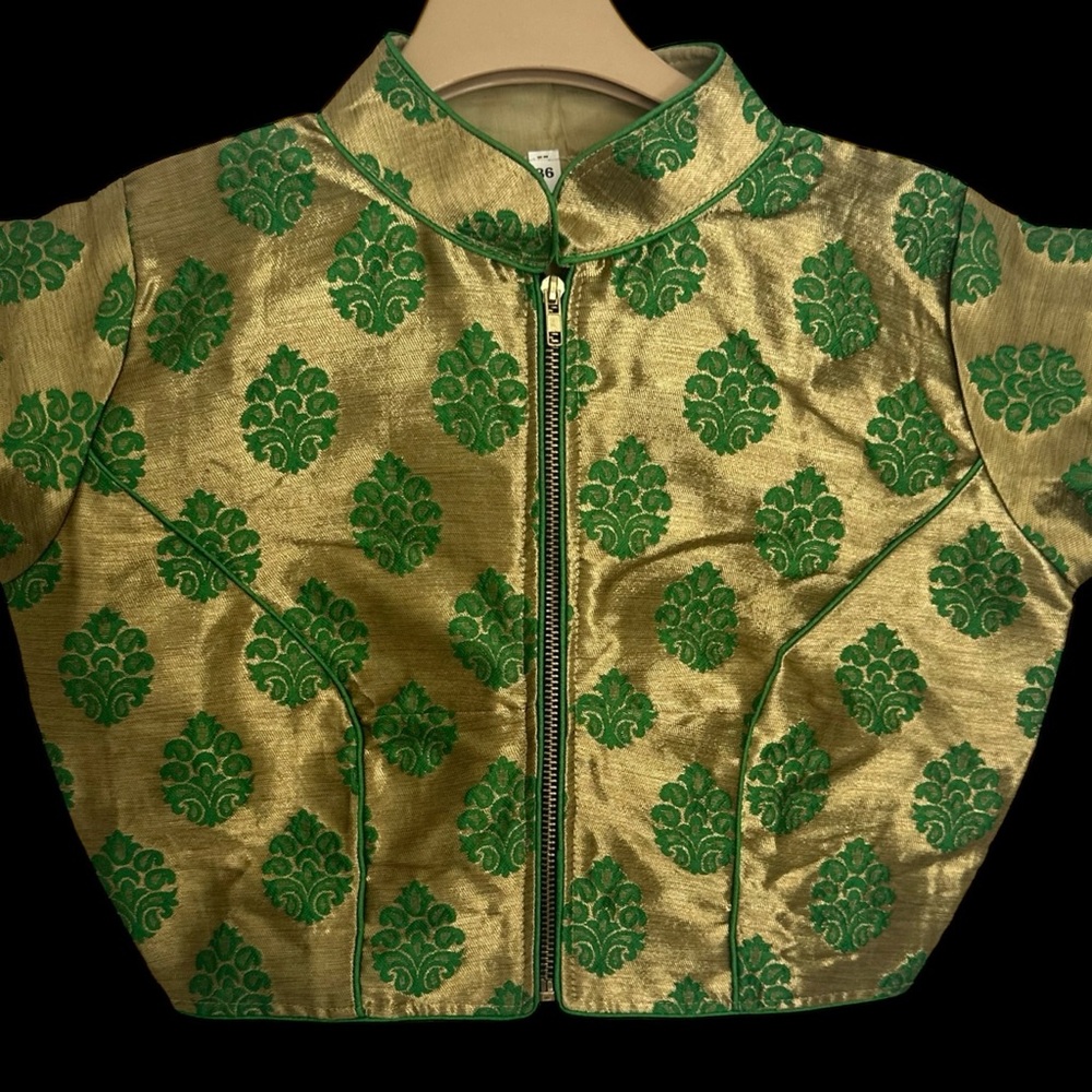 Bollywood Princess Cut Jacquard  Embellishment Weaving  Saree Blouse (4)